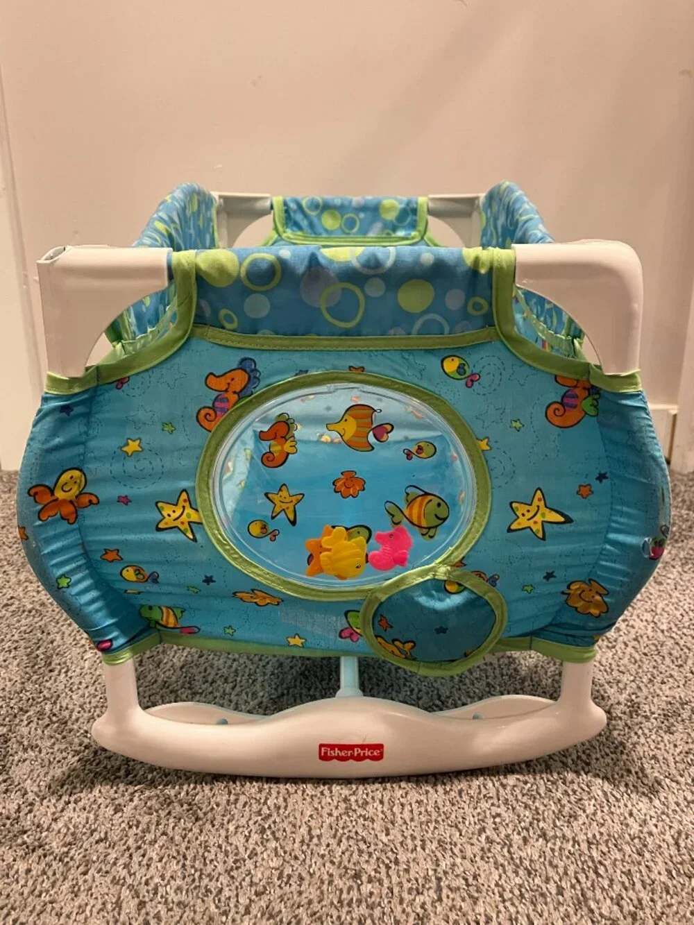 Fisher Price Doll Crib Cradle Rocker Ocean Wonders Tolly Tots Bassinet/Playpen
